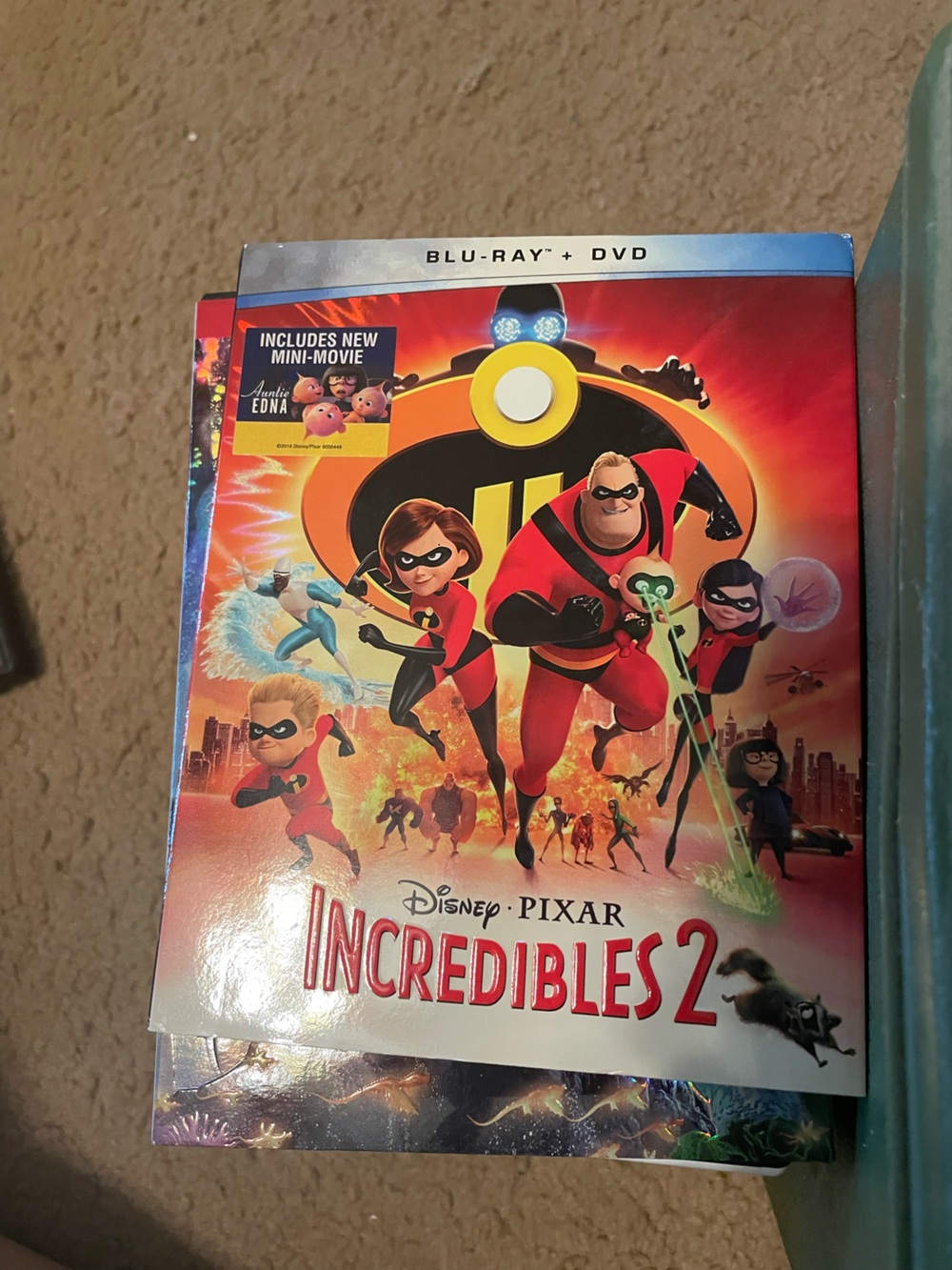 Disney Pixar Incredibles 2 Blu-ray + DVD — Red Family Superhero Cover